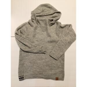 Paka Light Grey Super Soft Size Medium Hoodie Sweater Aztec Trim